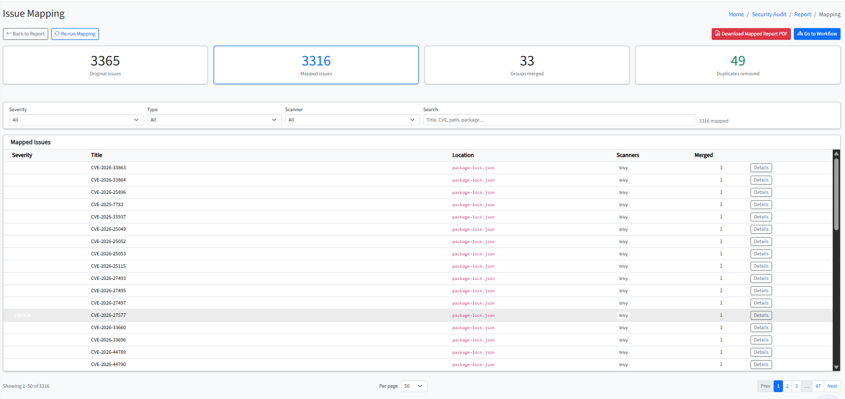 Cross-scanner mapping in the admin UI